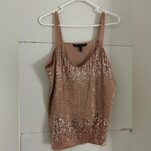 White House Black Market Rose Gold Top